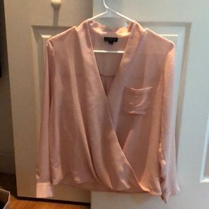 Topshop light pink long sleeve top